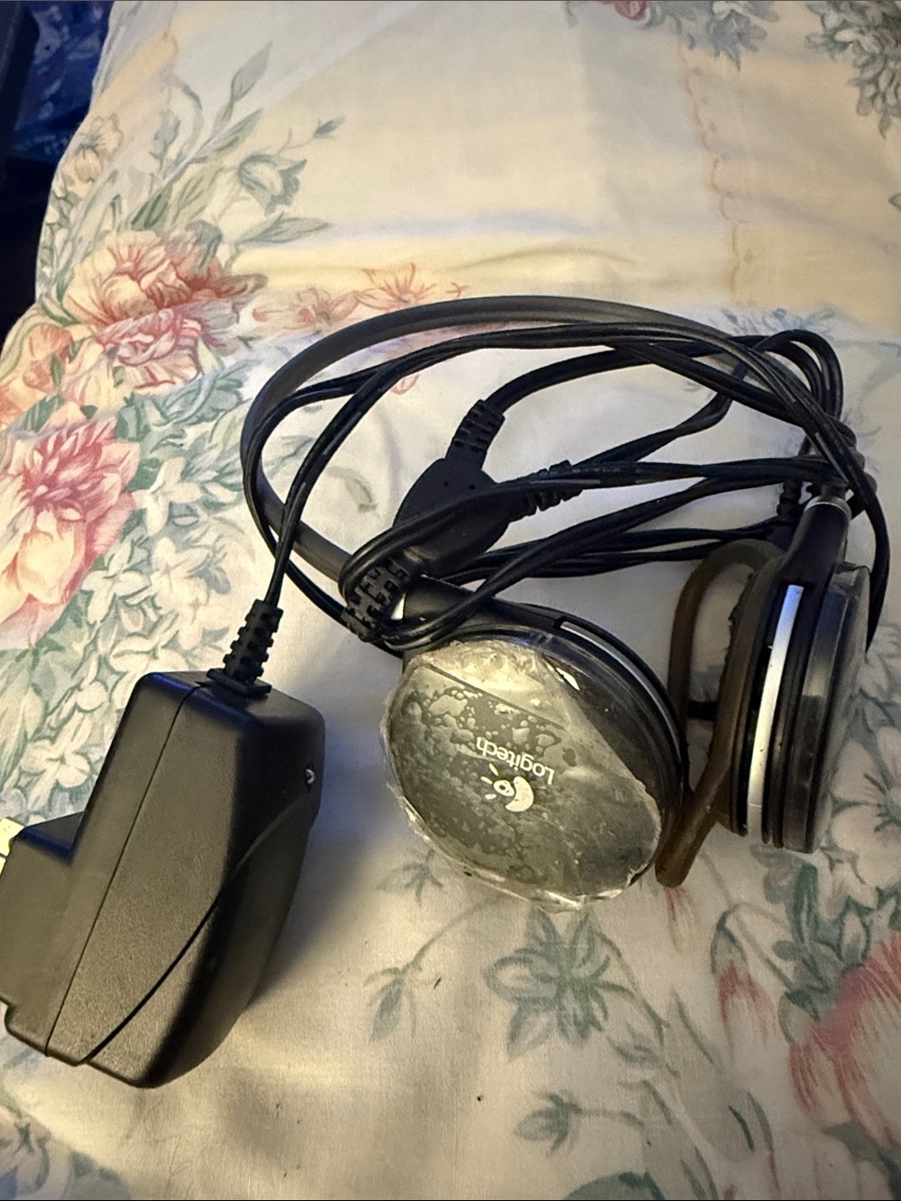 Logitech Black and Silver Wired Over-Ear Headphones with AC Adapter